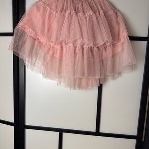 Elegant Pink Layered Tulle Skirt